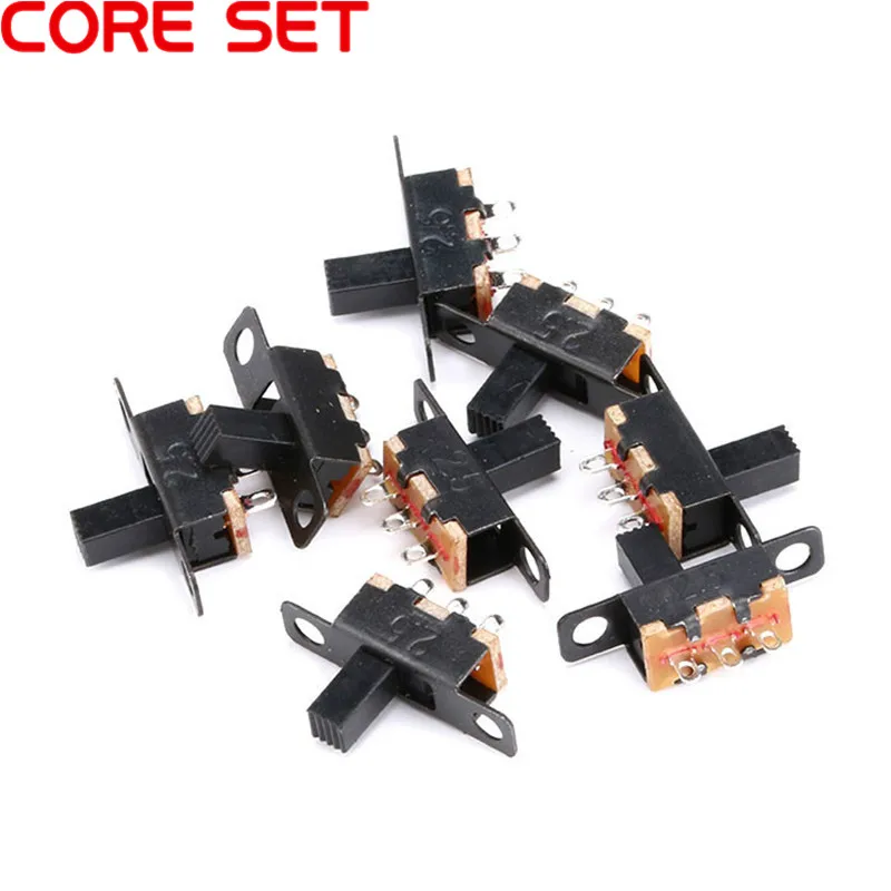 

10/20pcs 50V 0.5 A SS12F15 Mini Size Black SPDT Slide Switch for DIY Power Electronic Projects G6 1P2T Toggle Switch Handle 6mm