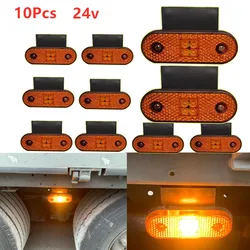 10x 4LED Red 24V truck Side marker light +bracket 24V Rear clearance Lamp for Heavy duty Truck Trailer Lorry tractor For Scania