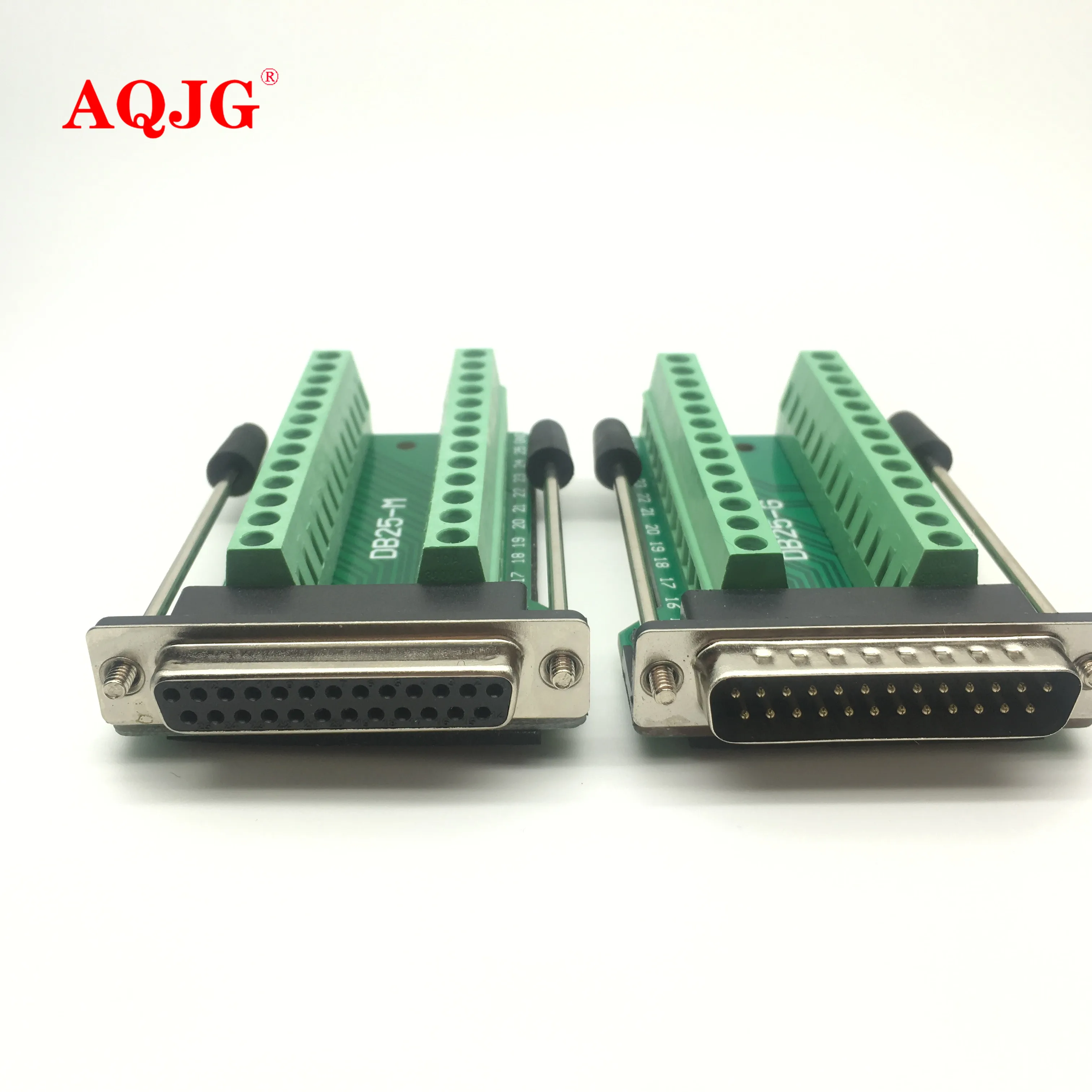 D-SUB DB25 ชาย 25Pin ปลั๊ก Breakout บอร์ด PCB 2 แถวขั้วต่อขั้วต่อ DB25 หญิง 25Pin แจ็ค AQJG