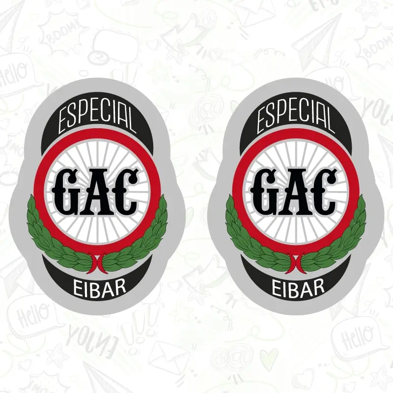 2X Vinyl Sticker Logo Gac Vinylos Classical Bike G.A Vintage