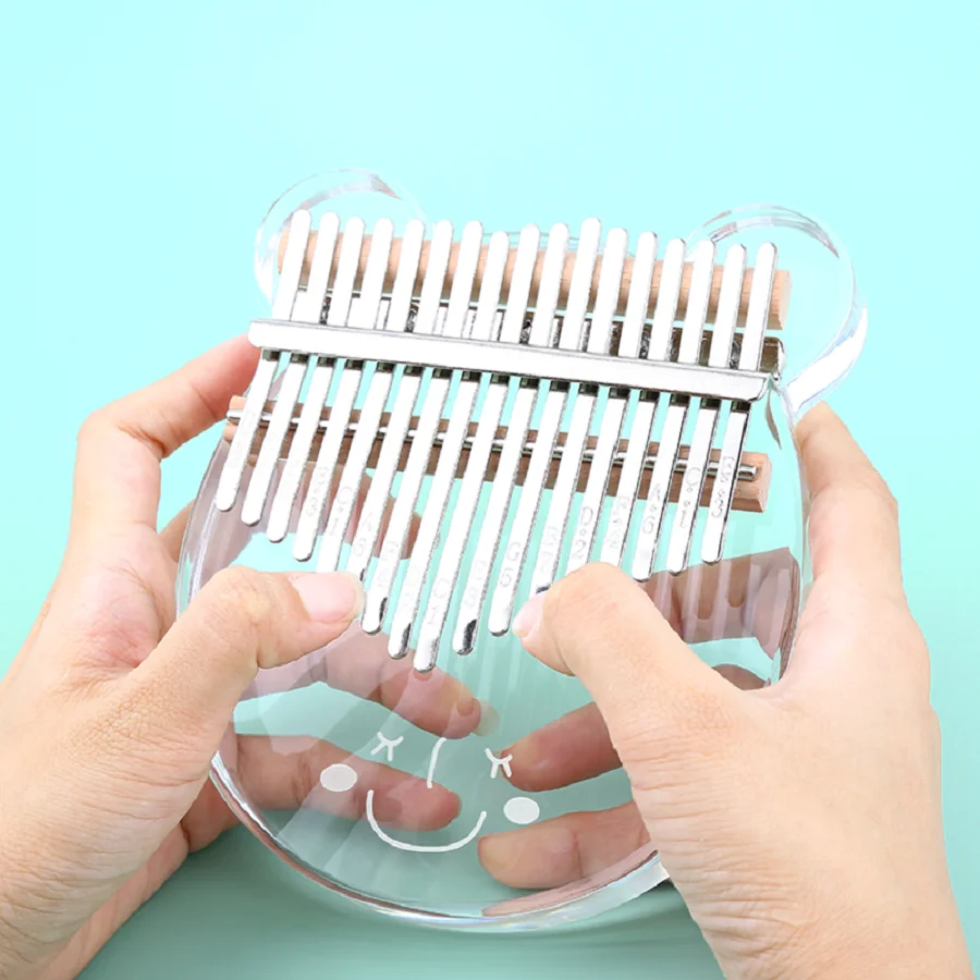 

17 клавиш Kalimba большой палец фортепиано акриловая Sanza Mbira музыкальный инструмент Настройка молоток Обучающая книга розовый Kalimba детские подарки