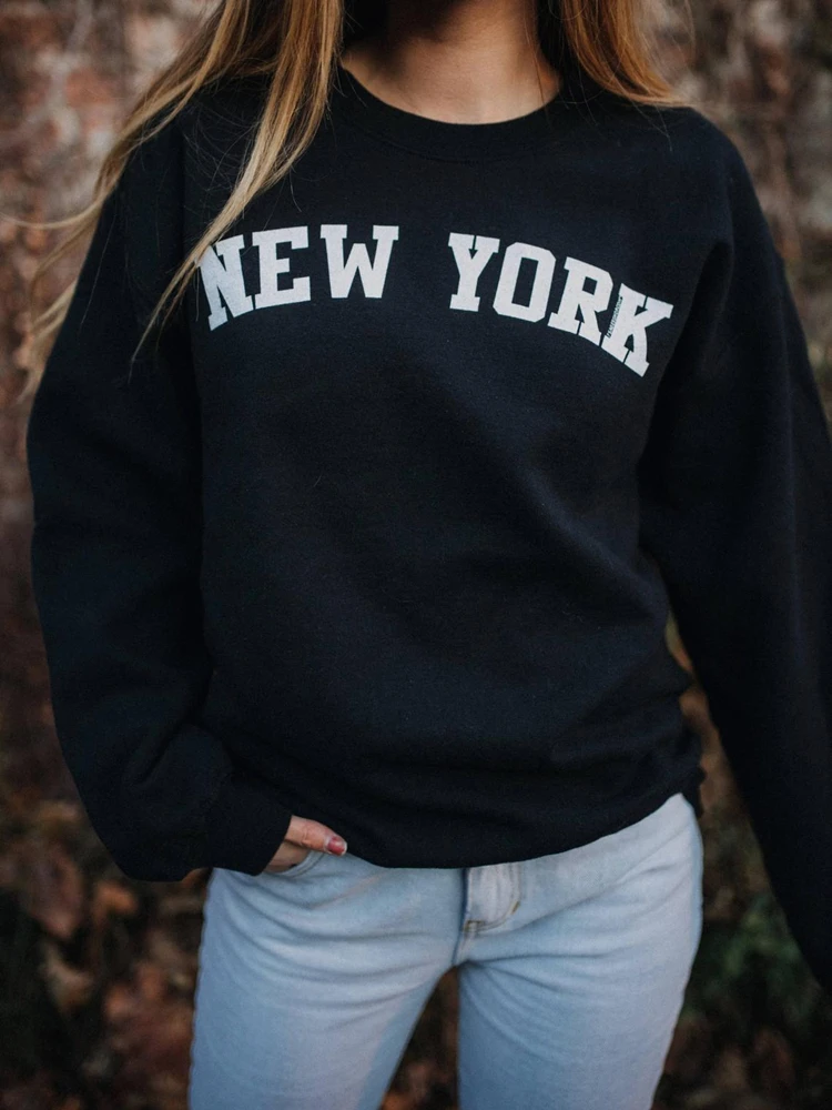 2021 New York Sweatshirt East Coast Jumper Fleece Pullover  Women Hoodies Casual Fall Outfit Tumblr Tops