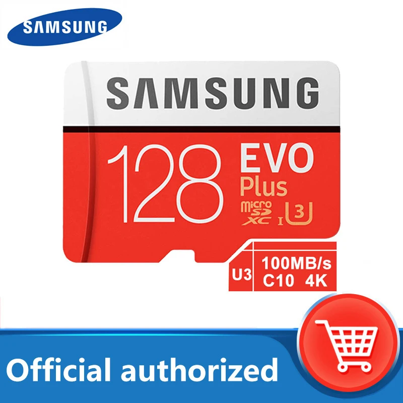 SAMSUNG-tarjeta de memoria Micro SD EVO Plus, 128GB, 100 MB/s, Class10, U3, UHS-I, TF, 4K, HD, para teléfono móvil, tableta, teléfono inteligente, etc.