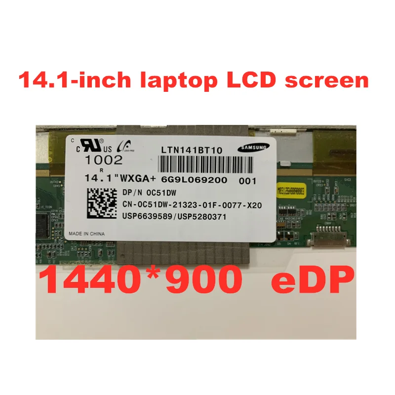 Original LTN141BT10 001 B141PW04 V.1 LP141WP2 TPA1 For Dell E6410 E5410 14.1-inch LCD Panel eDP 1440 * 900 30pins