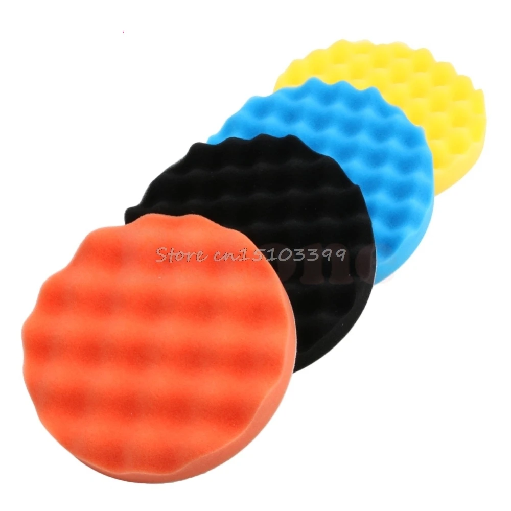 4Pcs 5 inch (125mm) Buffing Polishing Sponge Pads Kit For Car Polisher Buffer Drop Ship