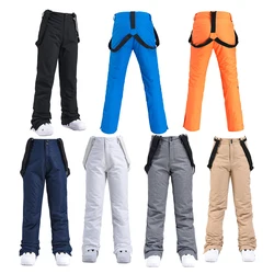 Cheap Women's and Men's Ice Snow Pants Outdoor Snowboarding Clothing Strap Trousers Skiing Suit Wear 10K Waterproof Unsex Bibs