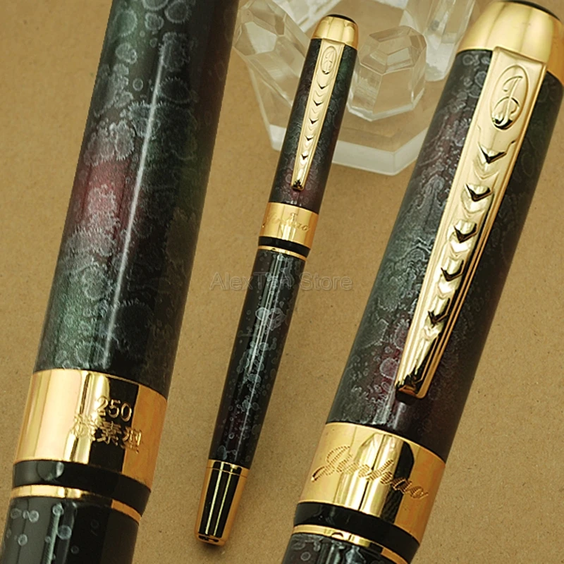 

Jinhao 250 шариковая ручка металлическая Серебристая и золотистая отделка разноцветный гаджет для письма Канцтовары для школы и офиса