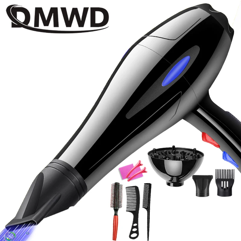 DMWD Hot And Cold Wind Blow Hair Dryer AC Motor Electric Hairdryer Fan Professional Hairdressing Barber Salons Styling Tools EU