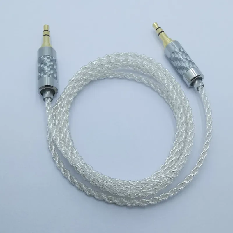 RY-A08 Silver plating Cable  Cable 3.5 mm Jack Speaker Cable for J BL Headphones Car X iaomi i phone7 O neplus 5t AUX Cord