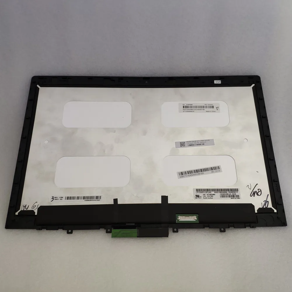 Imagem -05 - Polegada Fhd Lp133wf4 Spa5 Nv133fhm-n5a M133nwf4 r3 Montagem da Tela Lcd com Quadro para Lenovo Thinkpad L380 L390 Yoga 13.3