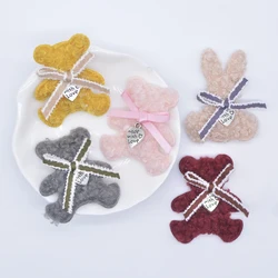 20Pcs Padded Bear Rabbit With Tie Appliques for Handmade Clothes Hat Leggings Sewing Patches DIY Headwear Decor Accessories N35