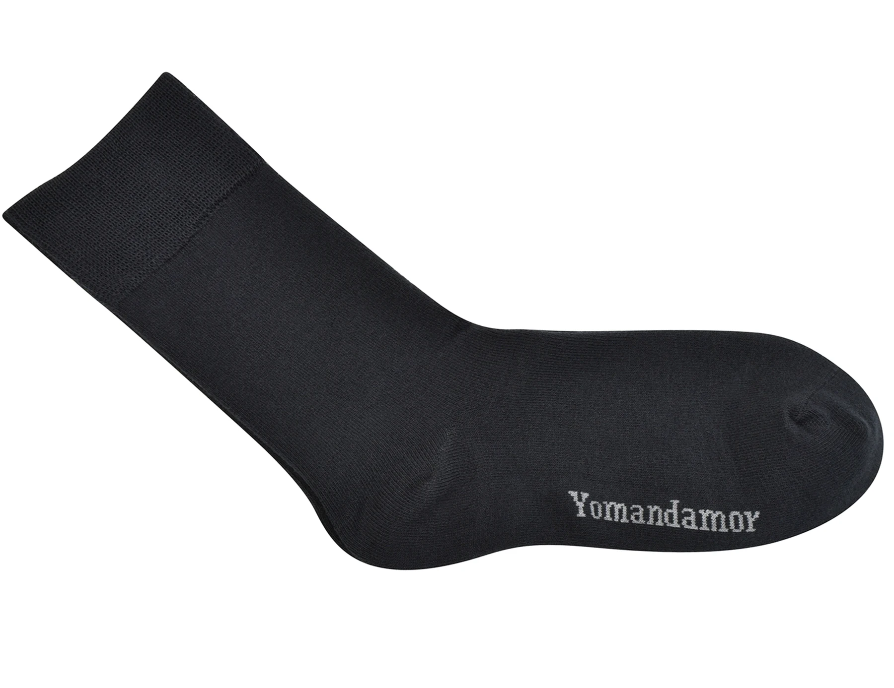 Yomandamor Women\'s Best Bamboo Seamless Crew Dress Black Socks,5 Pairs L Size