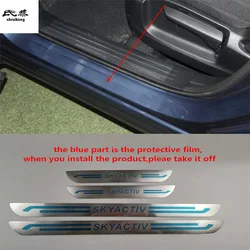 4PCS/Lot Ultra-Thin Stainless Steel Door Sill Pedal Scuff Plate Cover For Mazda 2 3 6 CX-3 CX-5 CX-7 Car Accessories