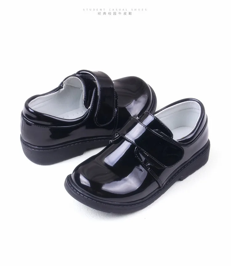 Boys Shoes for School Black Party Shoe for Kids Autumn Fashion Patent Leather Dance Children Teens Shoes 2021 3 5 10 15 16 Years