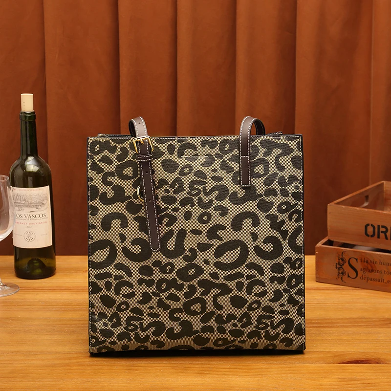 Bolsos de hombro y monederos de cuero para mujer, Tote de lujo, Cheetah, diseñador de moda, compras grandes, 2023