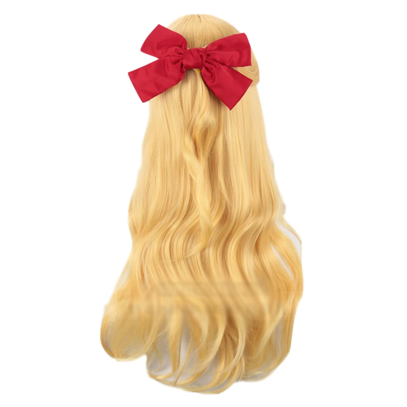 Sailor Venus Cosplay peruki Sailor Minako Aino długa blondynka luźna fala żaroodporne syntetyczne peruki do włosów + czapka z peruką