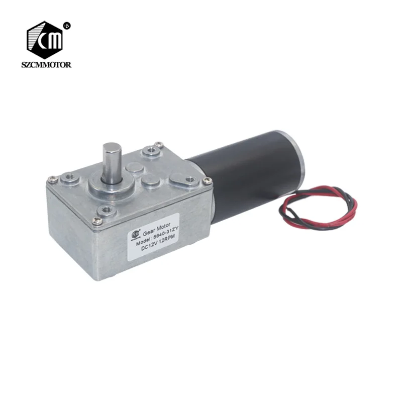 5840-31zy DC12V 24V Powerful Torque Turbo Worm Geared Motor Type-D Shaft High Power Reversed Low Speed Big Worm Gear Motor