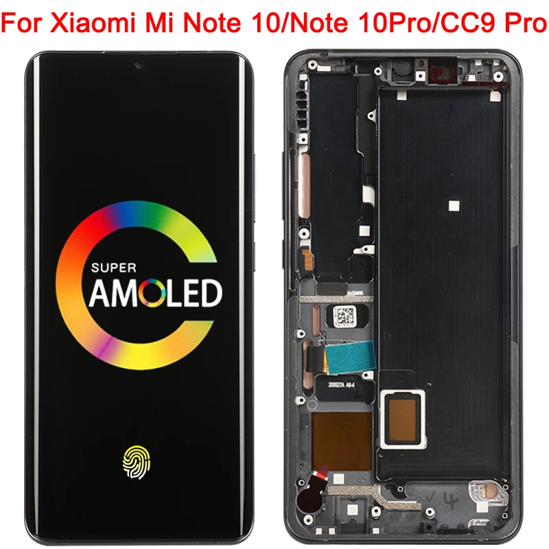 PANTALLA TÁCTIL PARA Xiaomi Mi Note 10 Pro, Marco LCD Amoled Mi Note 10 Lite M1910F4G, digitalizador