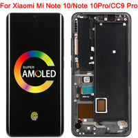 Mi Note 10 Pro Display For Xiaomi Mi CC9 Pro LCD Frame Amoled Mi Note10 Lite M1910F4G Display Touch Screen Digitizer