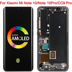 Mi Note 10 Pro Display For Xiaomi Mi CC9 Pro LCD Frame Amoled Mi Note10 Lite M1910F4G Display Touch Screen Digitizer