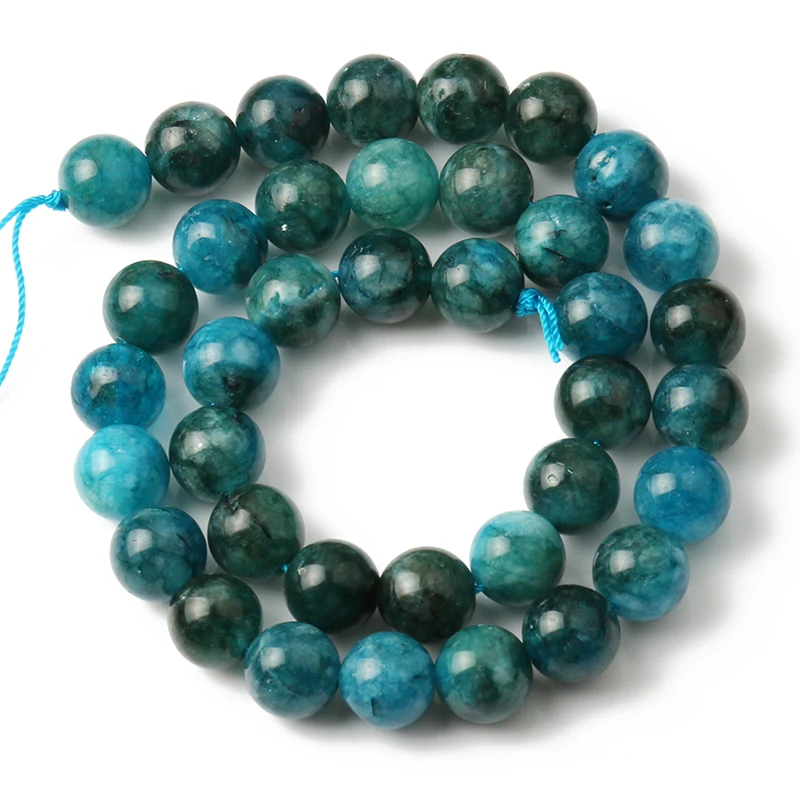 6/8/10mm perline di Apatite blu pietra naturale perline rotonde allentate per gioielli che fanno braccialetti fai da te Erarings perline minerali da 15 pollici