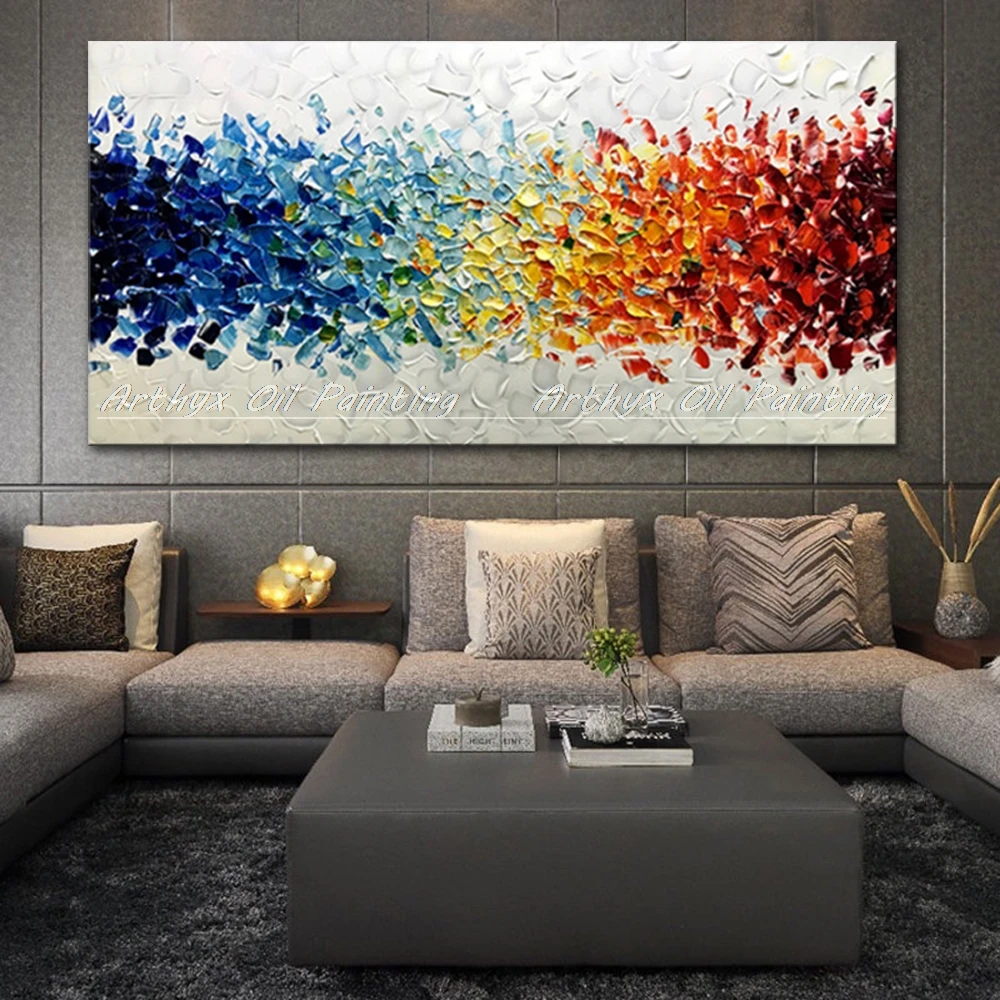 

Arthyx Handmade Thick Texture Abstract Oil Painting On Canvas Large Wall Paintings For Living Room Home Decor Modern Art Picture