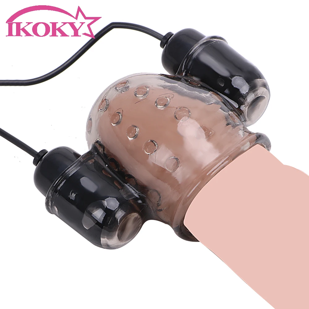 IKOKY Penis Vibrator Glans Trainer Massager Male Masturbator Delay Ejaculation Sex Toys For Men Erotic Products