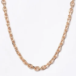 5mm Womens 585 Rose Gold Color Necklaces Cable Link Chains On Neck 50cm 60cm Vintage Jewelry Dropshipping CN50