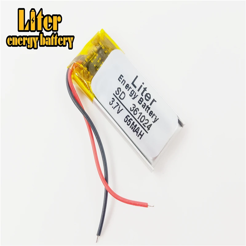 water treatment polymer 361024 li-polymer battery 55mAh 3.7v good quality OEM service