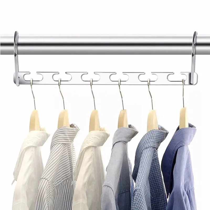 6 Hole Clothes Hanger Organizer Space Saving Hanger Clothes Closet Hangers Clothing Organizer Iron Clothes Drying Rack Hook
