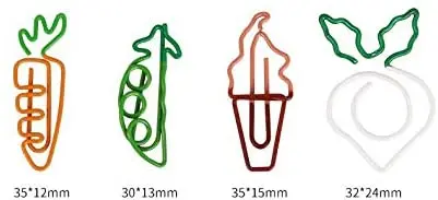 Two-Color Vegetable Shape Creative Special-Shaped Paper Clips Cartoon Cute Carrot Paper Clips