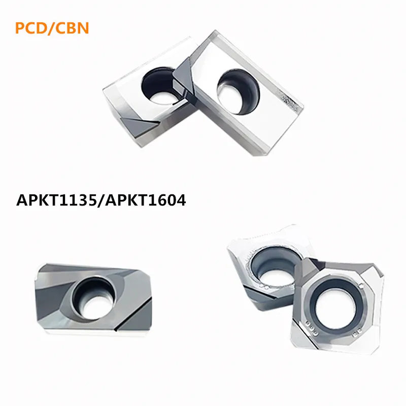 APKT1135 APKT1604 PCD CBN APKT 1135 1604 PCD CBN Diamond Inserts Milling Turning Tool Milling Inserts CNC lathe Turning Inserts