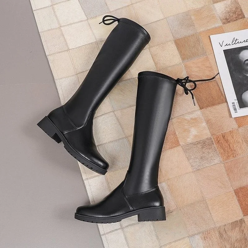 Luxury Fashion Women Long Boots Over The Knee Boots Ladies Autumn Winter Shoes Platform Fashion Woman Boots Slip On Boot