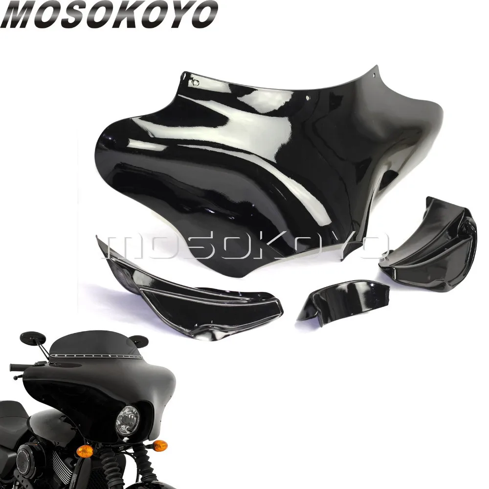 

Fiberglass Black Custom Chopper Front Outer Batwing Fairing for Harley Softail Road King Cruiser Yamaha Kawasaki Honda Suzuki