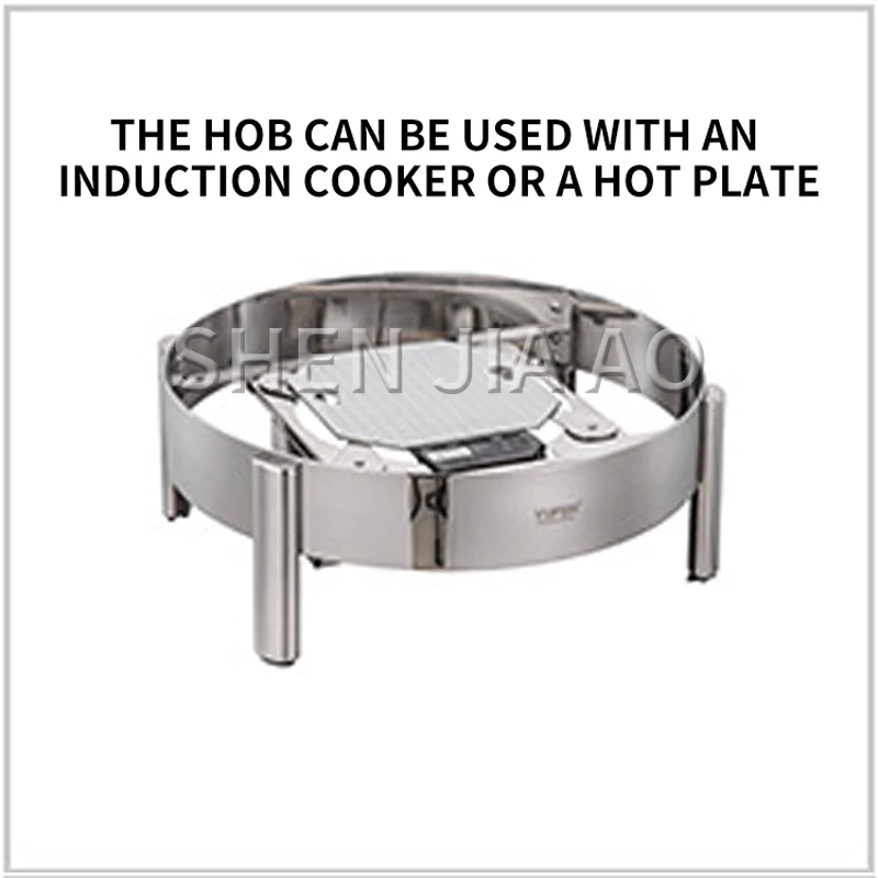 Poêle à sauce rond en acier inoxydable 11l, pot à soupe Commercial, récipient alimentaire, soucoupe à soupe, couvercle en acier (pour cuisinière à induction)