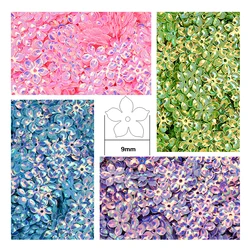 9mm 6 petals Flowers Sequin Cup Round Five-finger Loose PVC Sequins For Crafts DIY Sewing Gament Wedding  Clothing Accessories