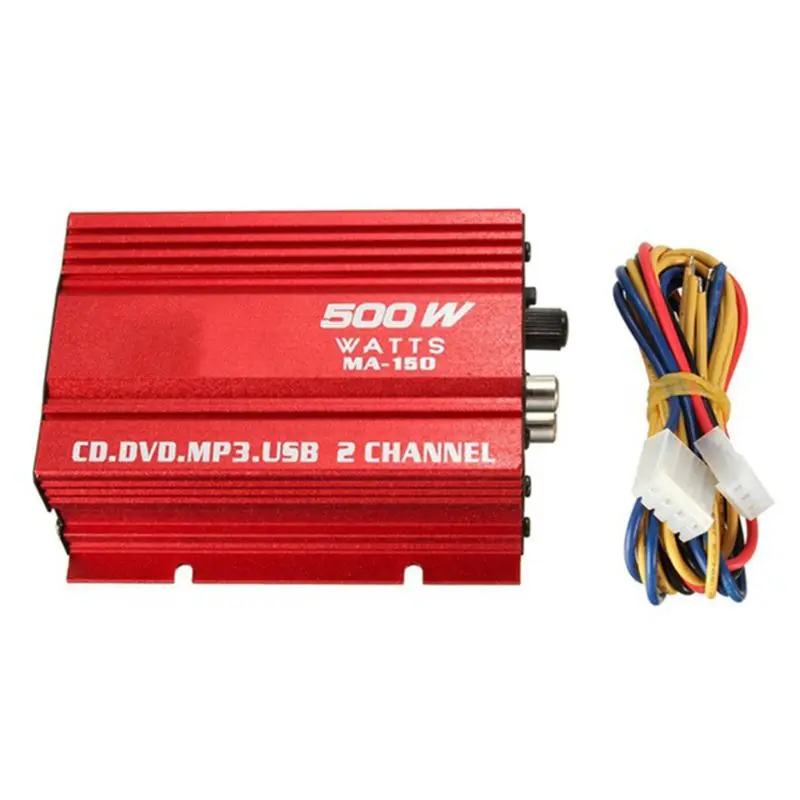 1 Pc 500W Amplifier Kecil 12V รถ Amplifier Kecil 2 Channel Stereo เครื่องขยายเสียง Hi-Fi สำหรับรถยนต์รถจักรยานยนต์