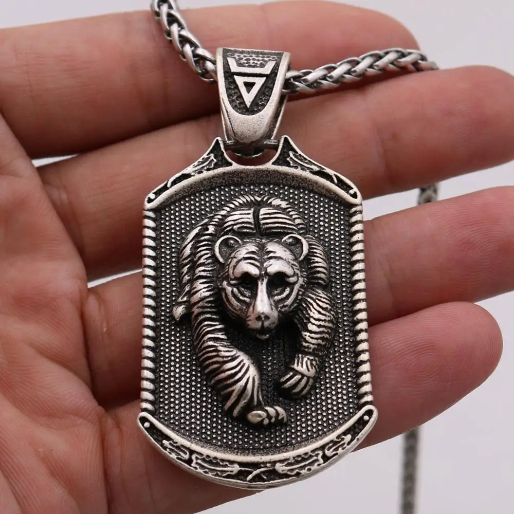 Viking Jewelry Valknut Wolf Amulet Bear Pendant Slavic Veles Symbol Necklace Men Talisman pagan Jewlery Accesorios Mujer