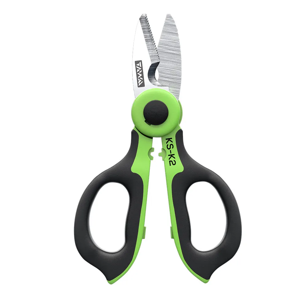 Handheld TAWAA KS-K2 Fiber Optic Kevlar Scissors Fiber Optic Kevalr Cutter Stainless Steel Scissors with 3 Holes Fiber Stripper