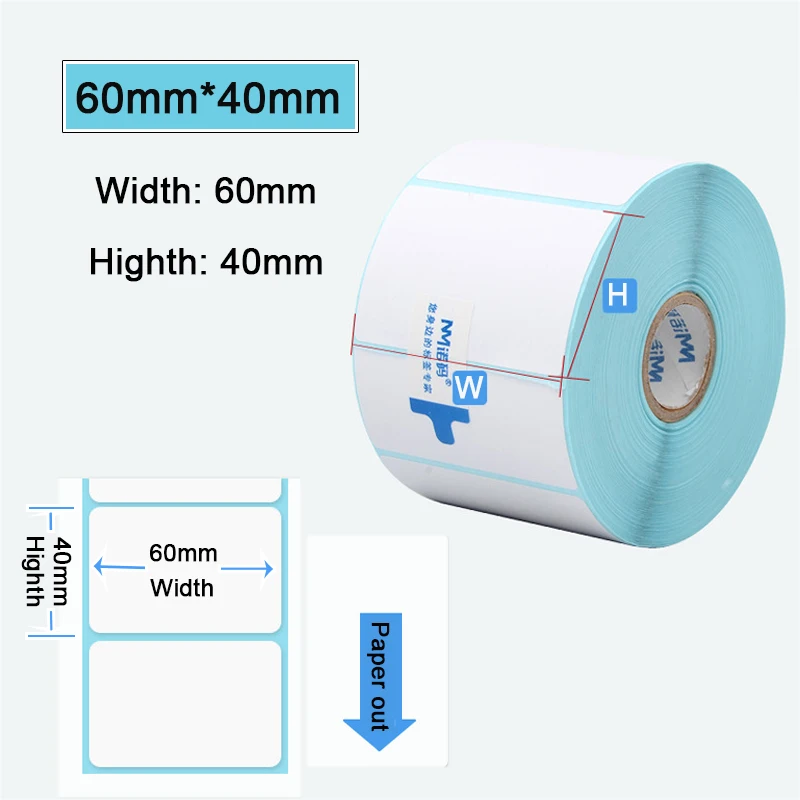 60 mm de largura adesivo térmico autocolante branco etiqueta papel supermercado preço em branco impressão direta 1 rolo