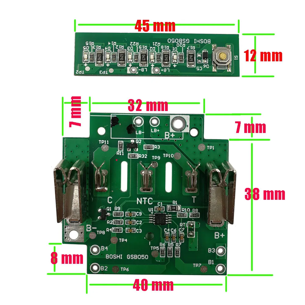 Obudowa z tworzywa sztucznego BAT618 może być wypełniona baterią litowo-jonową 10x21700 płytka obwodu drukowanego Bosch 18V BAT610 BAT609G BAT618G