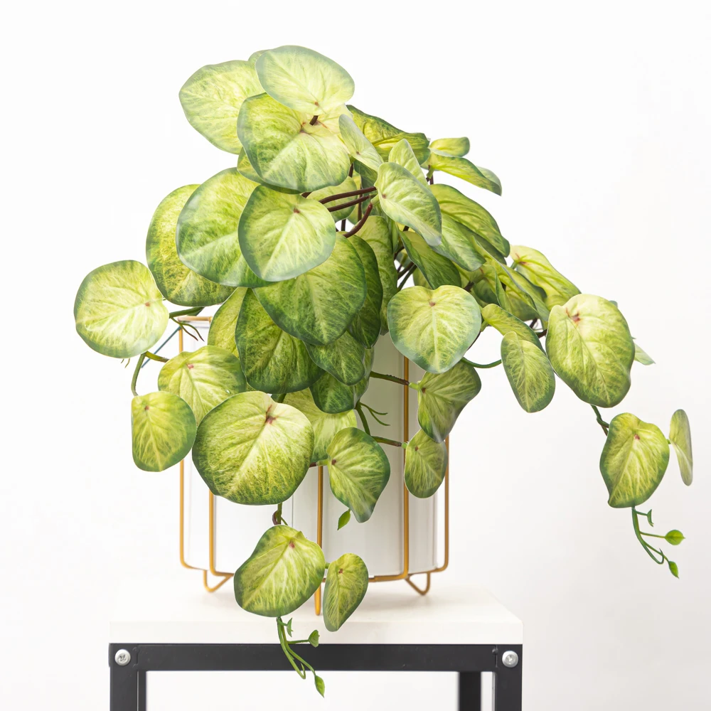 45cm Fake Hanging Plants Artificial Leaves Rattan Faux Grass Vine Plastic Begonia Leafs Wall Lianas Plants for Desk Bonsai Decor