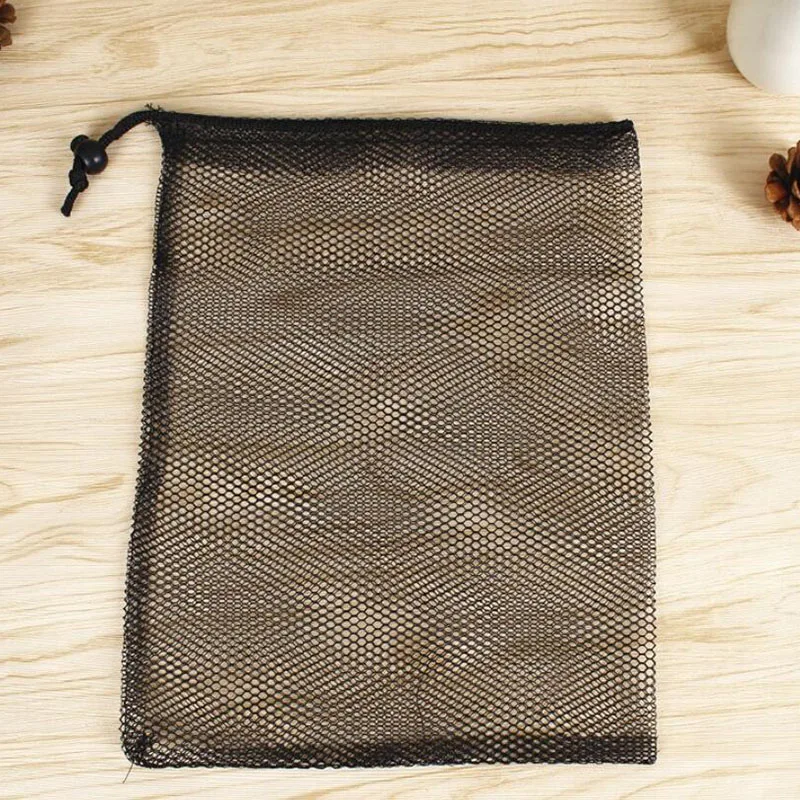 2pcs Rope Black Aquarium Mesh Bag Aquarium Pond Filter Net Bag For Bio Ball Carbon Media Aquarium Fish Tank Isolation Bag