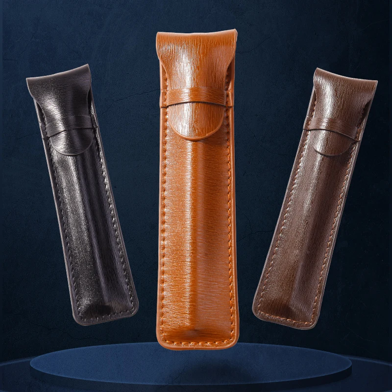3pcs Sacchetto Della Matita Stilografica In Pelle Fatti A Mano Genuino Della Penna Custodie Manicotto Della Copertura Del Sacchetto Ufficio