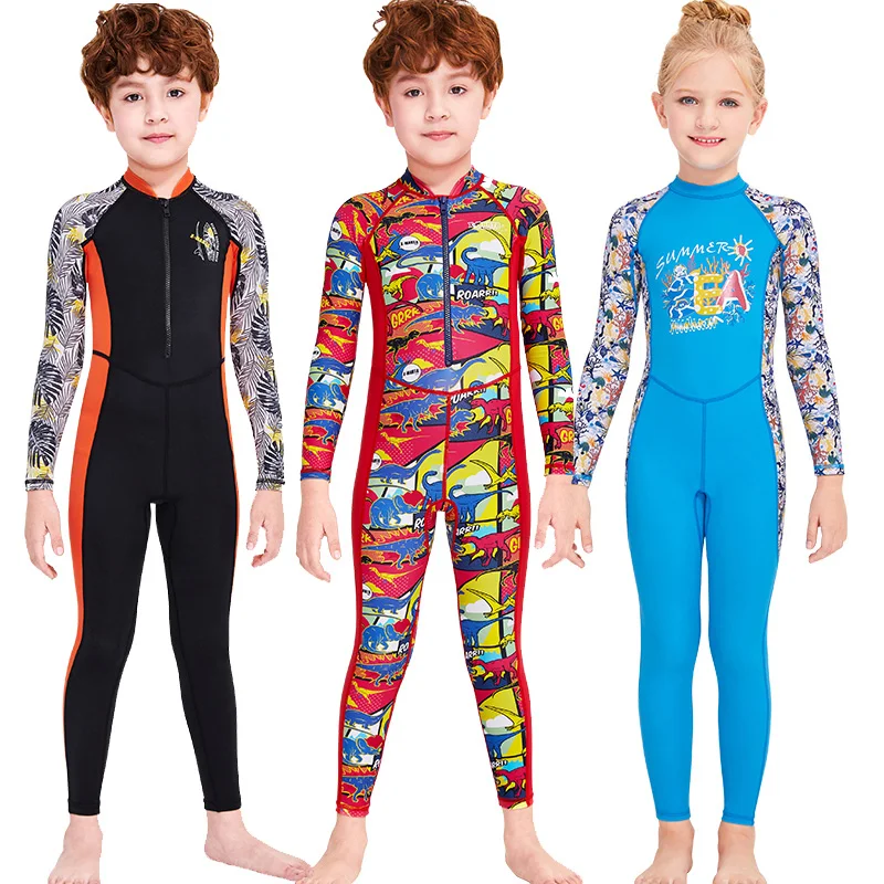 Kids Full Body Lycra Dive Skin Girls Boys Swimsuit Bathing Suit Sunsuit UPF 50+ Surfing Snorkel Dive Suit Wetsuit for 3-10T