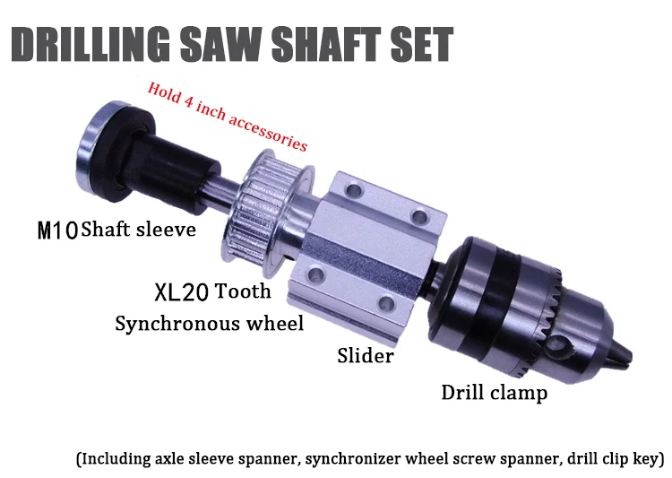 Free Shipping No Power Spindle Assembly Small Lathe Accessorie Trimming Belt JTO/B10/B12/B16 Drill Chuck Set DIY Woodworking Cut