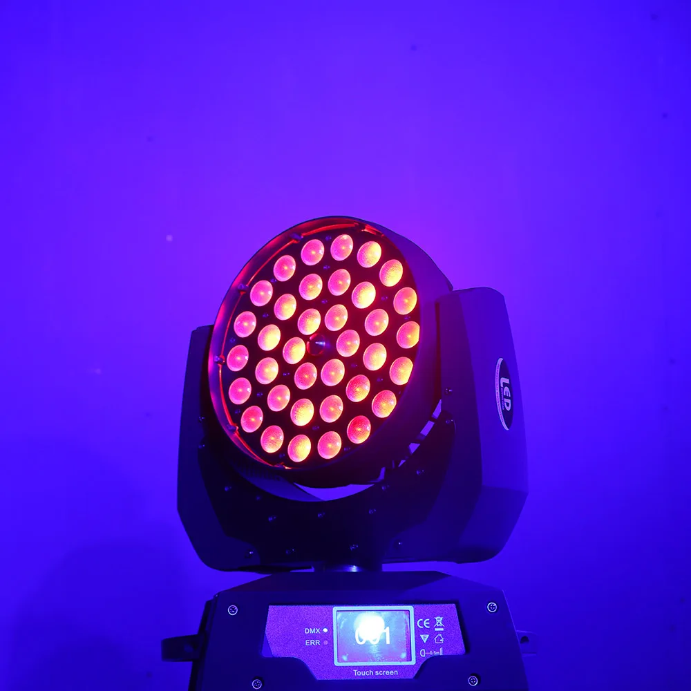 Imagem -01 - Tela Lcd Led Wash Zoom Rgbww Moving Head Light Stage Wash Light Lavagem Dmx 36x12w tela lcd led wash zoom rgbww moving head light stage wash light lavagem dmx 36x12w 01