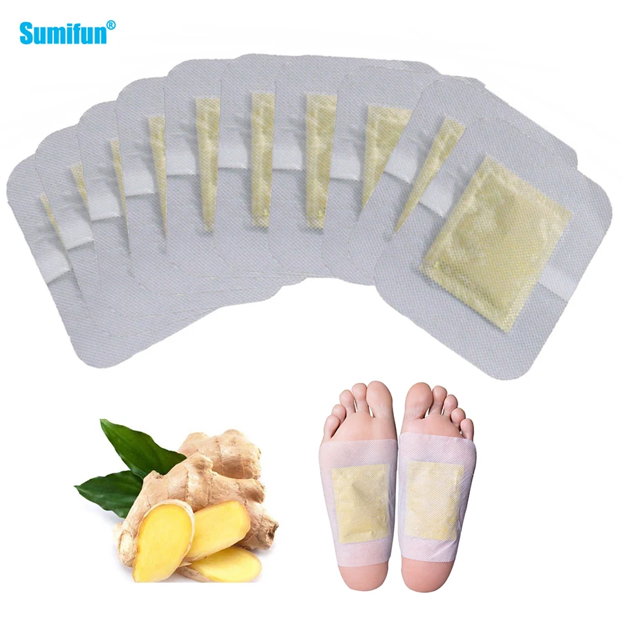 10Pcs Chinese Herbal Medical Ginger Detox Foot Patch Loss Weight Foot Patch Improve Sleepping Anti-swelling Detox Foot Patch