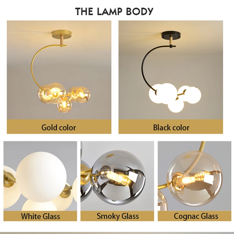 MDWELL G9 led pendant lights for bedroom kitchen lights decoration hanging lamp Black/Gold nordic pendant lamp indoor lighting