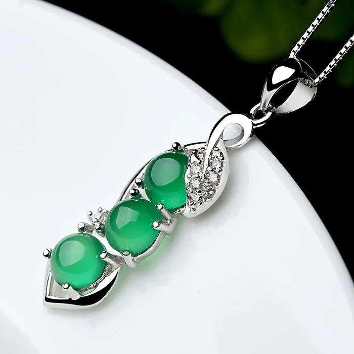 Natural Green Emerald Topaz Pendants 925 Silver 45cm Necklace Jade Bizuteria for Women Silver 925 Jewelry Joya Gemstone Pendants